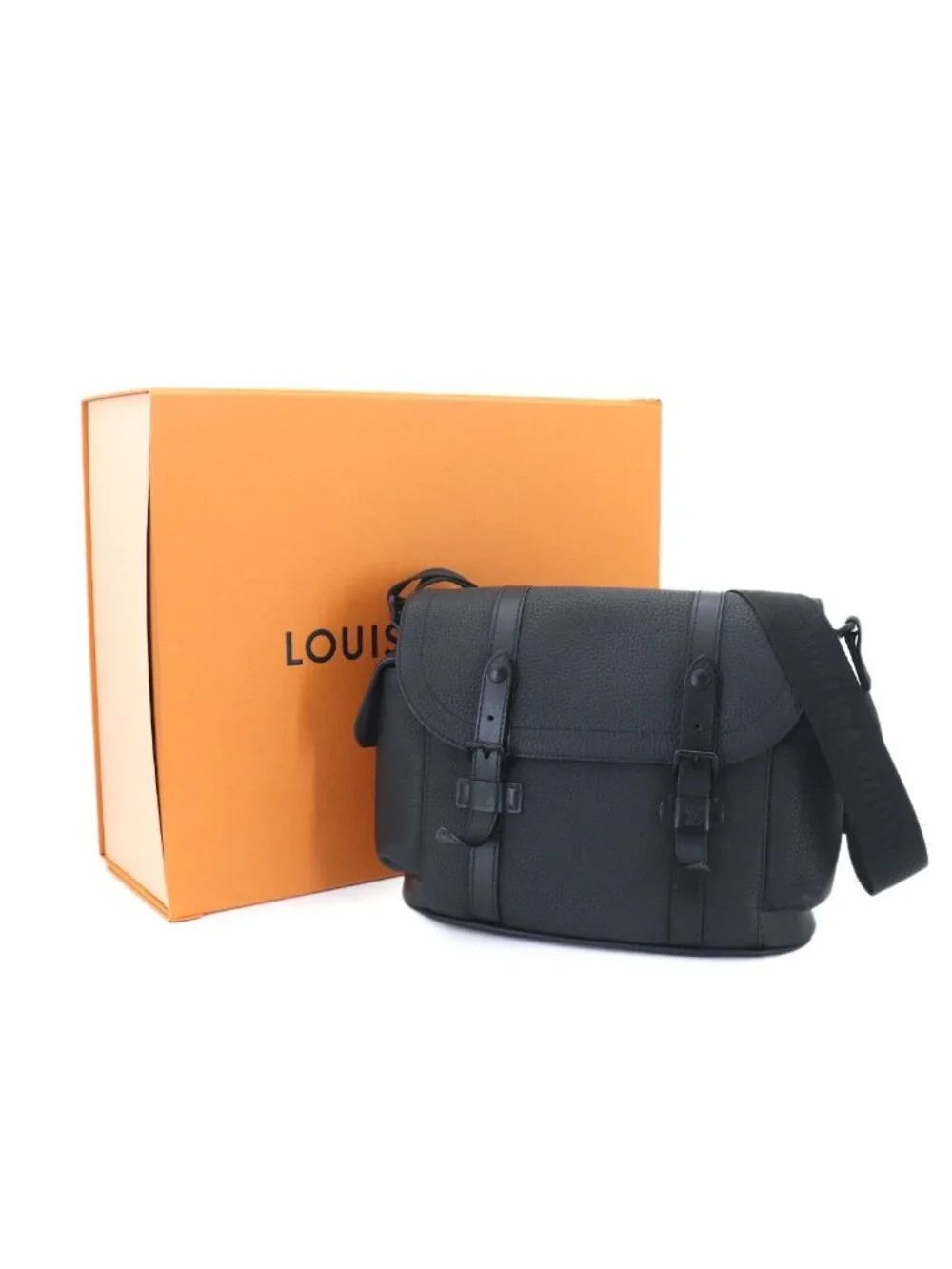 Louis Vuitton Christopher Messenger Shoulder Bag Taurillon Leather Noir